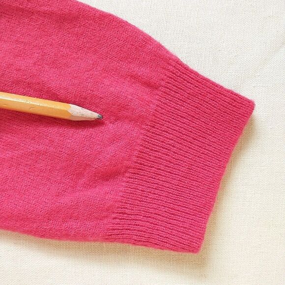 J Crew Cardigan Sweater Womens L/XS/S*Red Wool Cashmere Blend Ruffled Collar - Picture 9 of 9